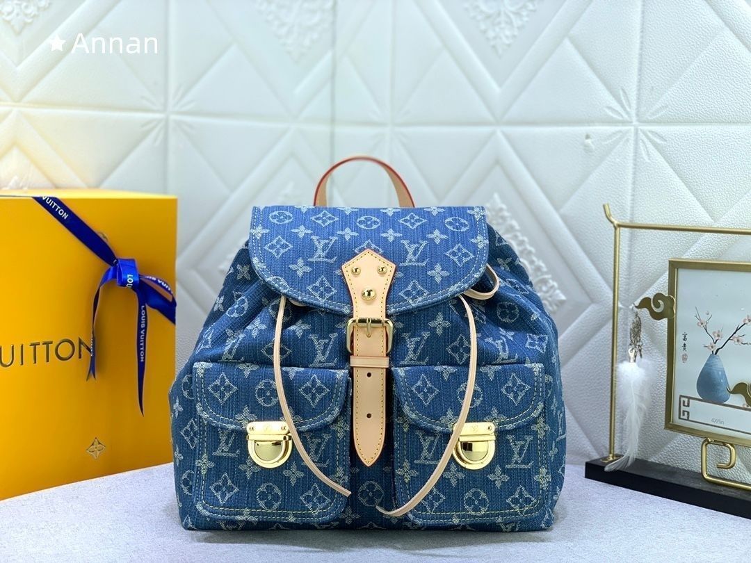 ルイ?ヴィトン LOUIS VUITTON リュック サックアド GM デイパック バックパック モノグラムデニム ブルー M95056 レディース