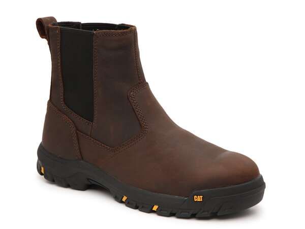 キャタピラー メンズ シューズ ブーツ・レインブーツ Tシャツ ブーツ ヒール Caterpillar Wheelbase Steel Toe Work Boot Dark Brown ブラウン