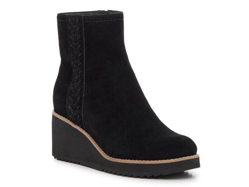 アース レディース シューズ ブーツ・レインブーツ Earth Camryn Wedge Bootie Black Faux Suede ブラック