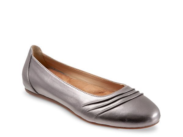ソフトウォーク レディース シューズ パンプス Softwalk Safi Ballet Flat Pewter Metallic ピューター