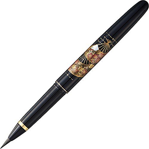 呉竹 筆ペン くれ竹万年毛筆 蒔絵物語 扇面 黒軸 DU180-115ma