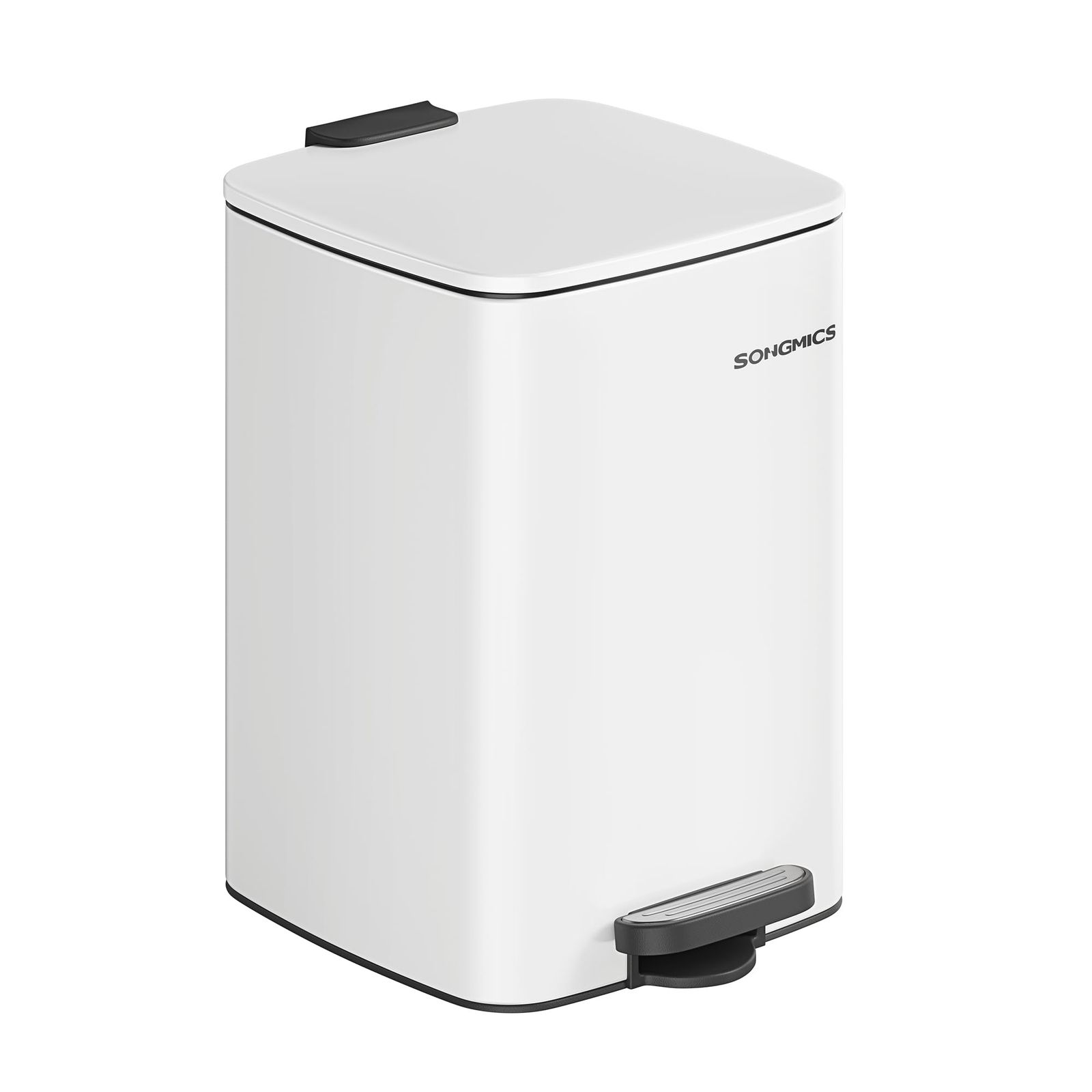 SONGMICS ゴミ箱 スリム 20L ペダル式 蓋付き ステンレス製ダストボックス キッチン、リビング、洗面所隙間用 音が静か 袋が見えない 省ペース 防水 内バケツ有り 一人暮らし用 ホワイト LTB592W02ma