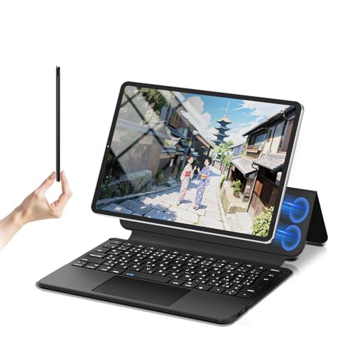 【業界超軽量390g】Omikamo ipad a16 ケース キーボード付き JIS日本語配列 10世代&11世代専用 ipad A16 キーボード 超高精度タッチパッド搭載 静音キー 500mAh大容量バッテリー マルチペアリング 省エネ 磁気吸着 Tma