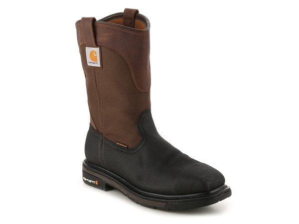 カーハート メンズ シューズ ブーツ・レインブーツ Tシャツ ブーツ Carhartt Mud Wellington Steel Toe Work Boot Dark BrownBlack ブラック