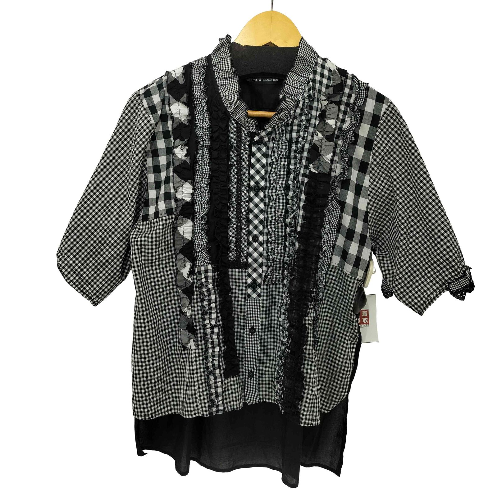 ビームスボーイ BEAMS BOY 26SS 別注 ギンガム フリル シャツ レディース JPN：36