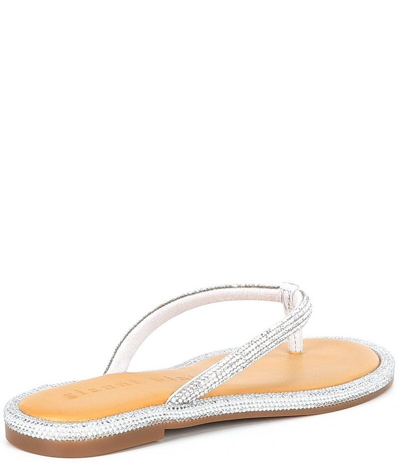 ジャンビニ レディース シューズ サンダル Gianni Bini Betina Bling Embellished Thong Sandals Silver シルバー