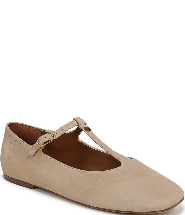 フランコサルト レディース シューズ パンプスエード Franco Sarto Marylee Suede TStrap Flats Beige ベージュ