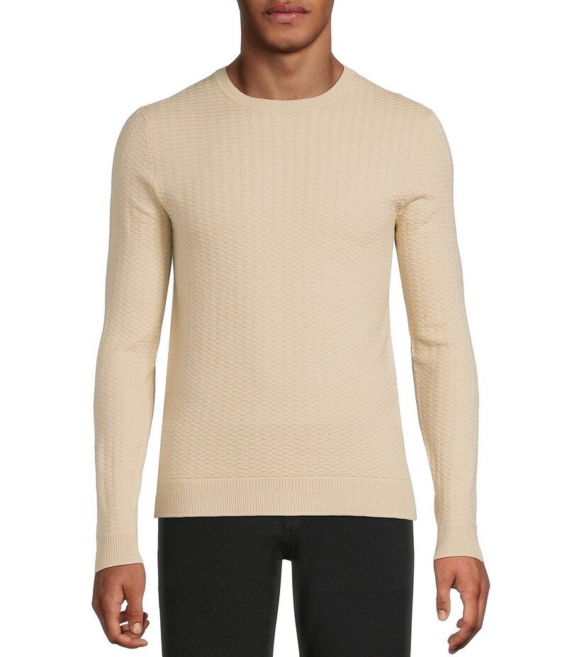 ムラノ メンズ アウター ニット・セーター トール Murano Big Tallux Textured Sweater Light Khaki カーキ