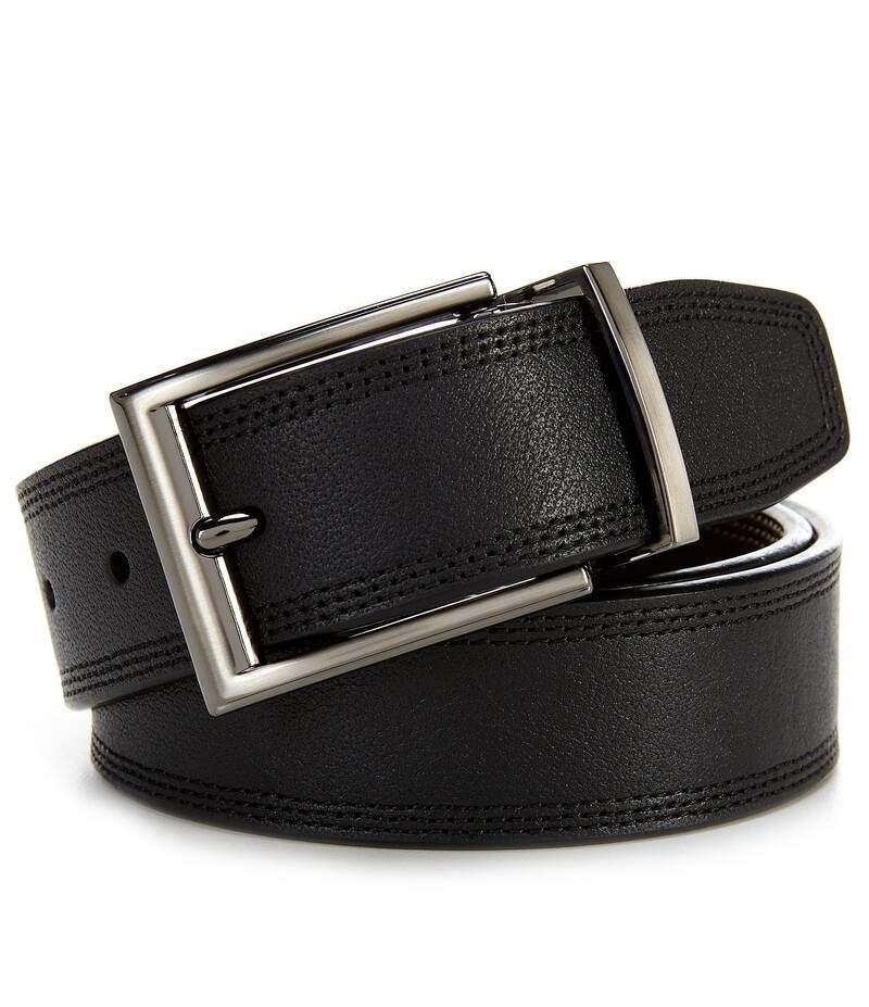 ラウンドトゥリーアンドヨーク メンズ アクセサリー ベルト トール レザー Roundtree Yorke Big Tall Reversible Triple Stitch Leather Belt