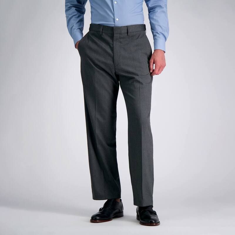 ハガー メンズ ボトムス カジュアルパンツ Mens Haggar Premium ClassicFit FlatFront Stretch Suit Pants Dark Gray Weave グレ