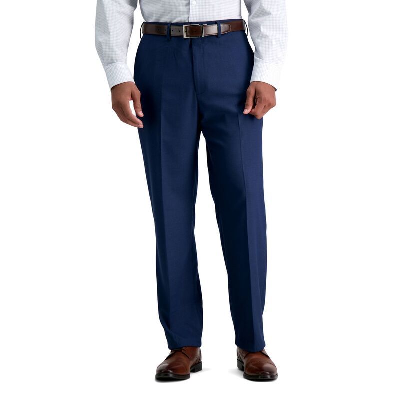 ハガー メンズ ボトムス カジュアルパンツ Mens Haggar Premium ClassicFit FlatFront Stretch Suit Pants Blue Weave ブルー