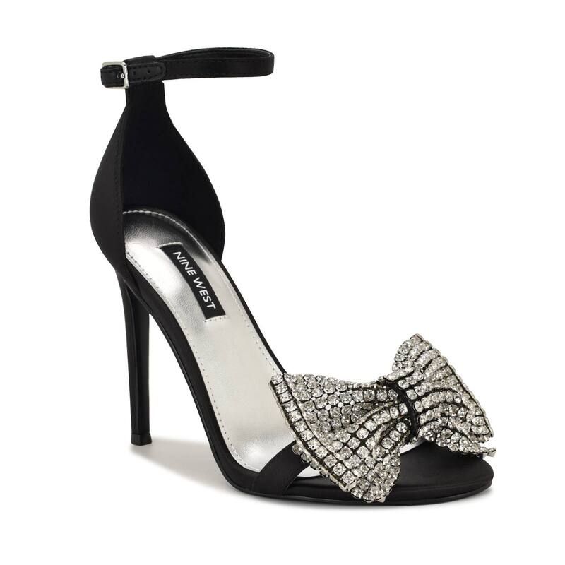 ナインウェスト レディース シューズ パンプス サンダル ヒール Nine Westansie Womens Embellished Stiletto Heel Dressandals Black S