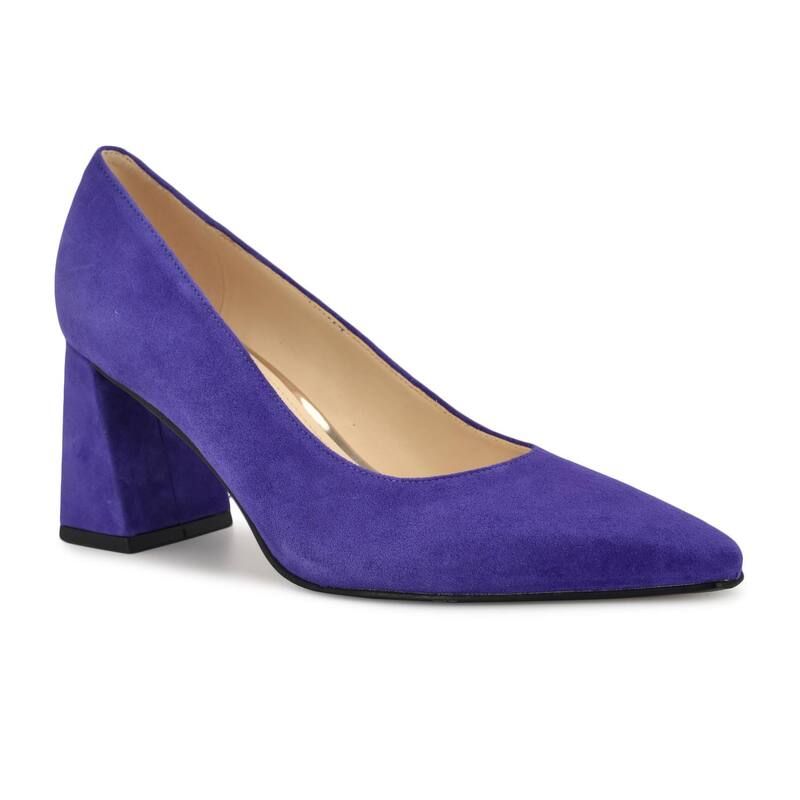 ナインウェスト レディース シューズ パンプスエード ヒール Nine West Monda Womens Block Heel SlipOn Suede Dress Pumps Blue Suede