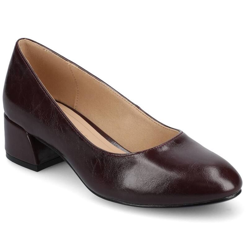 ジャーニー レディース シューズ パンプス ヒール Journee Medium and Wide Width Saarii WomenslipOn Block Heel Pumps Patent O