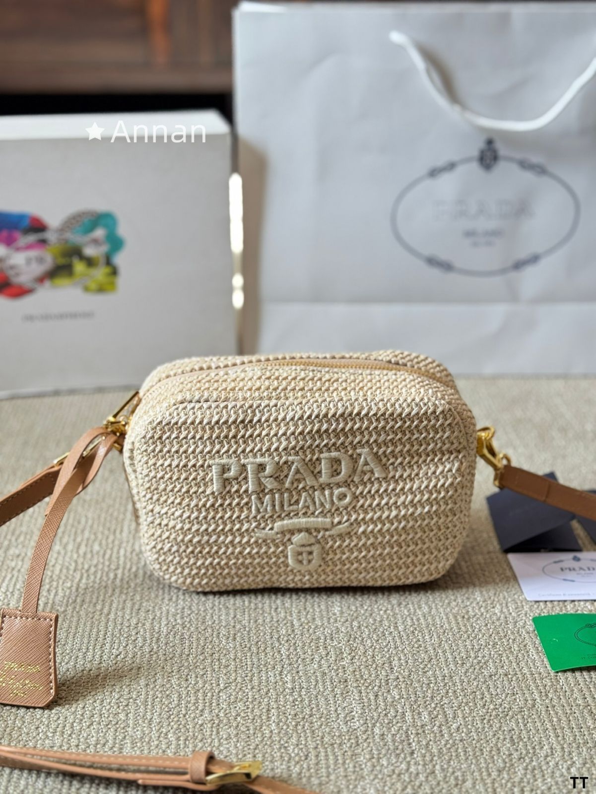 お洒落 わら編み レディース PRADA プラダ ショルダーバッグ