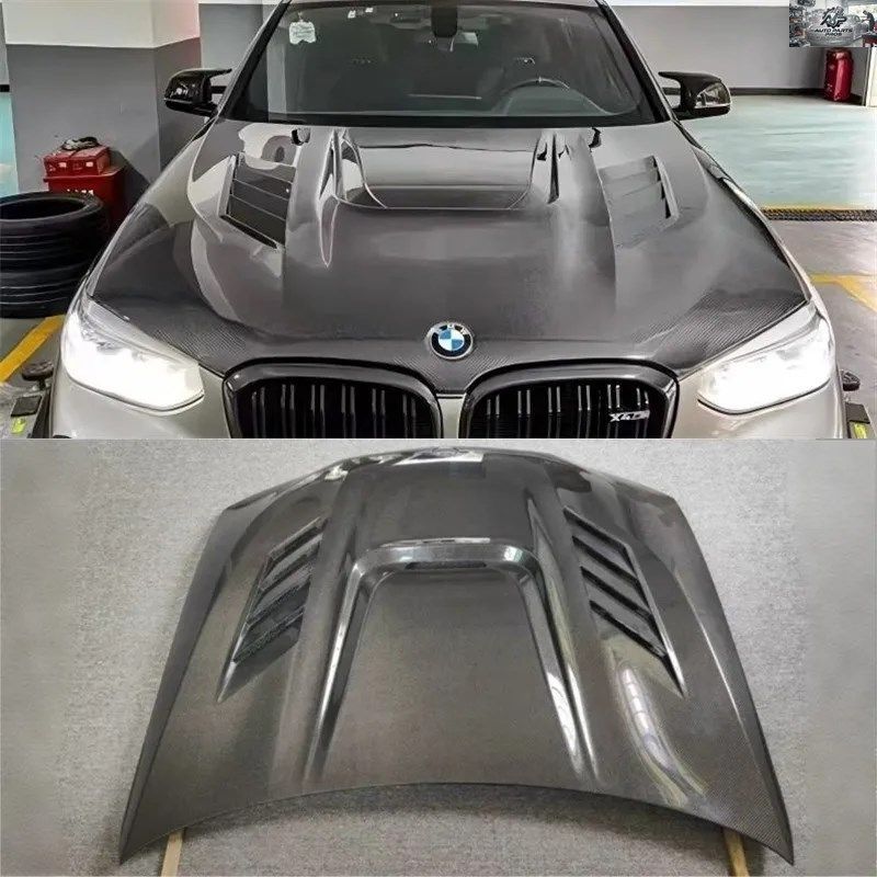 BMW X3 X4 X3M X4M 2019-2023 カーボンファイバー製ボンネット エンジンカバー ボンネット カーヘッドライナー ボンネットカバー パーツキ