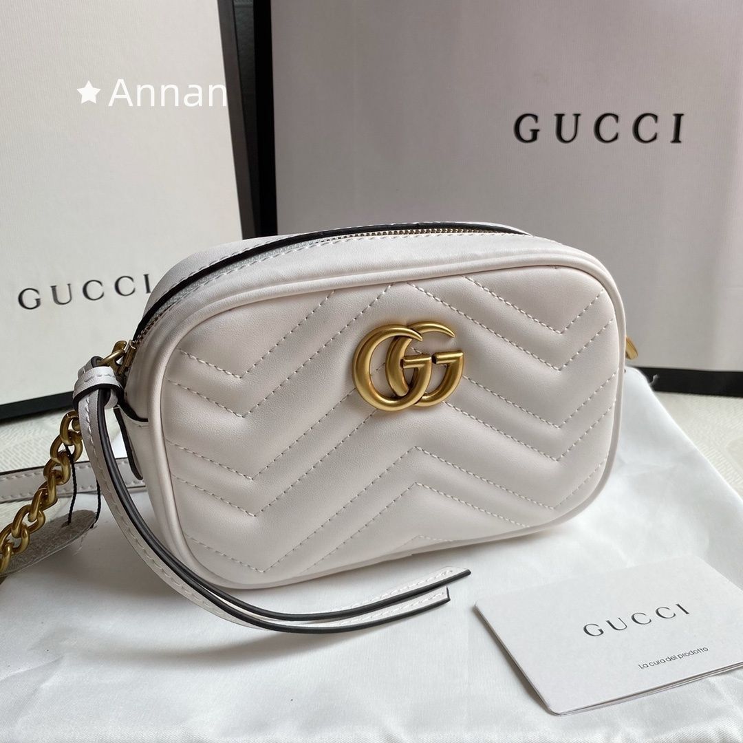【大特価】 人気 GUCCI (グッチ) GGマーモント ショルダーバッグ ミニバッグ チェーンバッグ レザー 448065