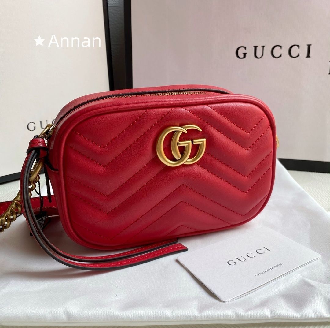 【最終値下げ】 人気 GUCCI (グッチ) GGマーモント ショルダーバッグ ミニバッグ チェーンバッグ レザー 448065