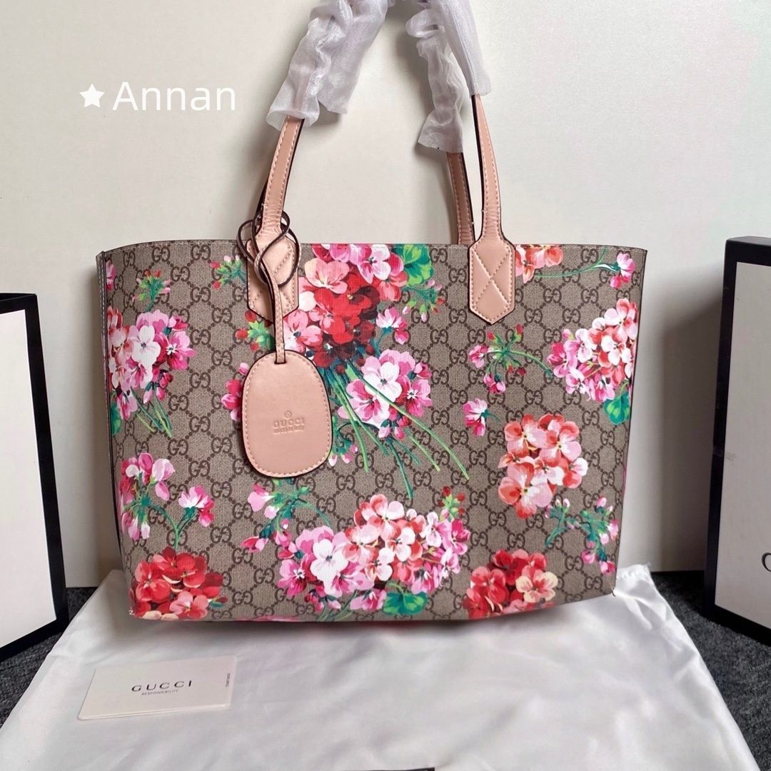 【希少品】綺麗 グッチ GUCCI トートバッグ GGブルームス 368568