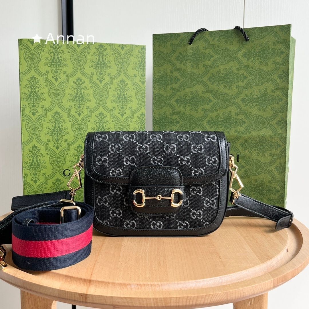 限定価格 本日特価 本日限定！GUCCI ショルダーバッグ〔グッチ ホースビット 1955〕ミニ ジャンボGGキャンバス 658574