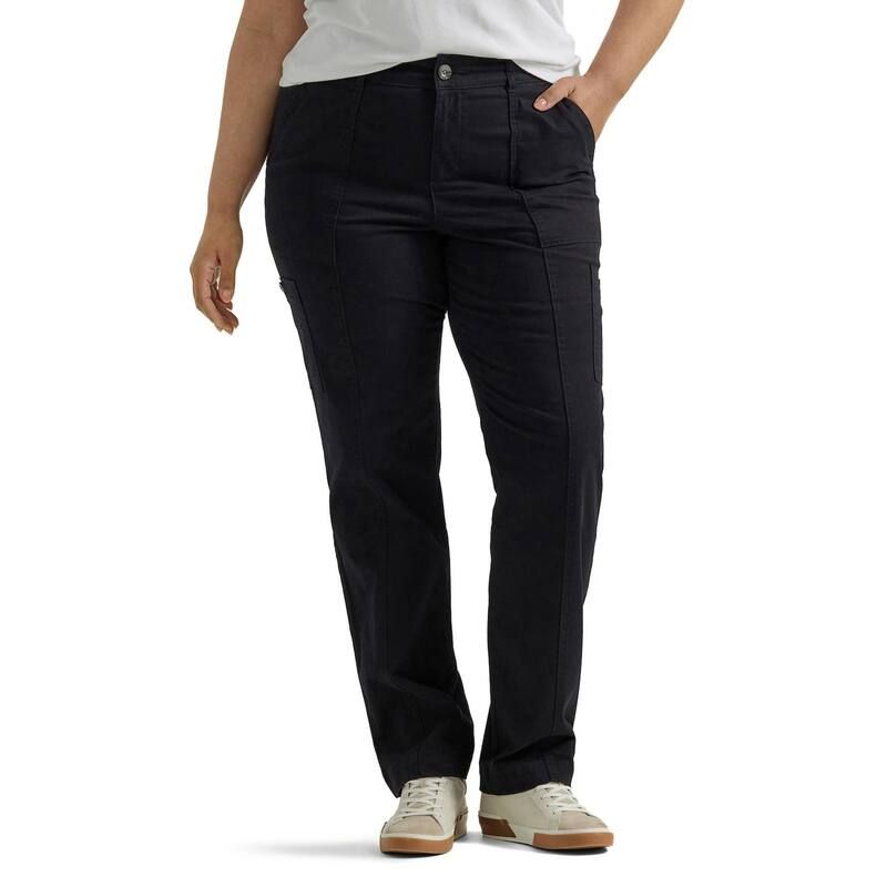 リー レディース ボトムス カジュアルパンツ プラスサイズ Plusize LeeR Ultra Lux Comfort with FlexToGo Utility Pants Black ブラック