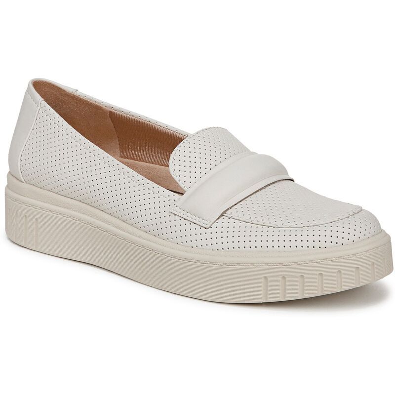 ライフストライド レディース シューズ スリッポン・ローファー LifeStride Genevachop Womens Loafers White Faux Leather ホワイト