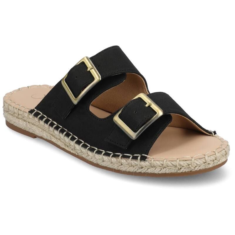 ジャーニー レディース シューズ サンダル Journee Womens Tresah Double Strap Espadrille Sandals Black ブラック