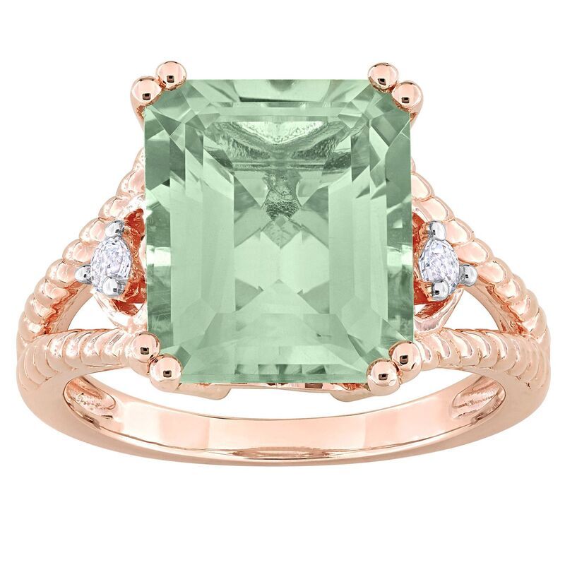 ステラ グレース レディース アクセサリー リング Stella Grace 18k Rose Gold Over Silver Green Quartz White Topaz Cocktail R