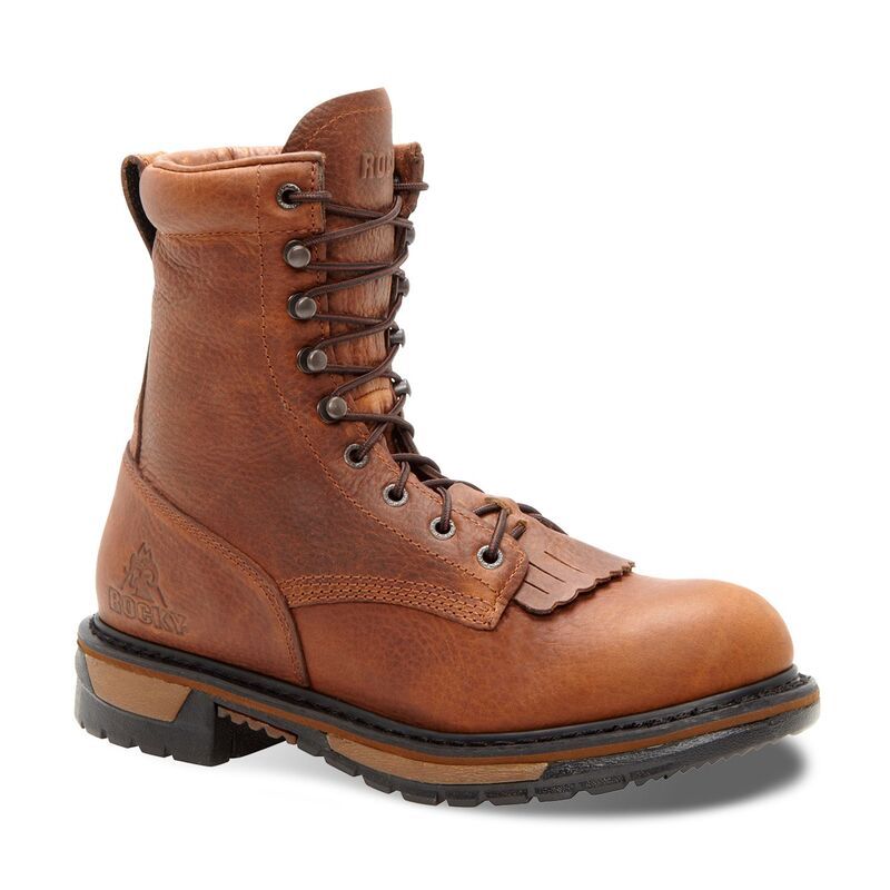 ロッキー メンズ シューズ ブーツ・レインブーツ レース Rocky Original Ride Lacer 8in Waterproof Western Mens Work Boots Tan Pi
