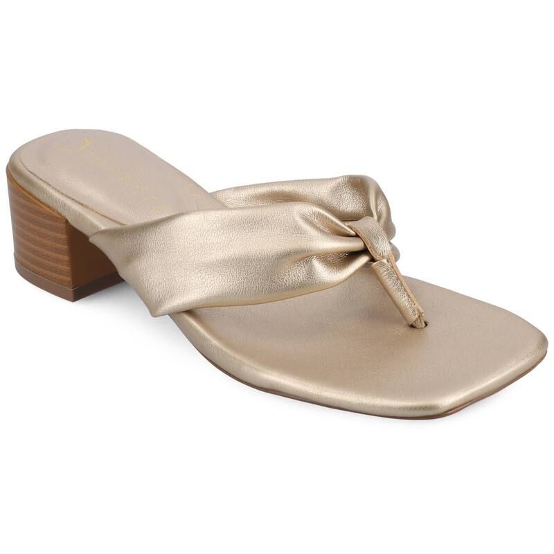 ジャーニー レディース シューズ サンダル ヒール Journee Seelah Womens Heeled Thong Sandals Champagne シャンパン