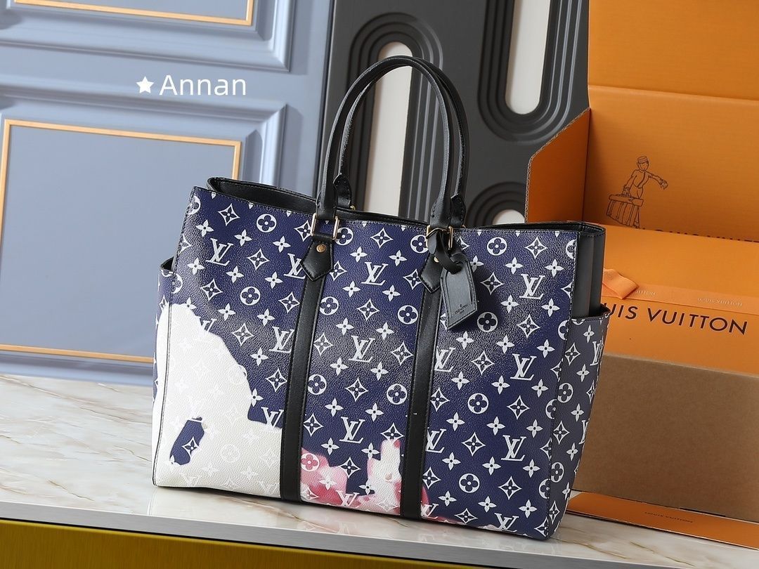 使用少 極美品 LOUIS VUITTON ルイヴィトン バッグ メンズ モノグラム?ブリーチ サックプラ 24H トートバッグ M46812