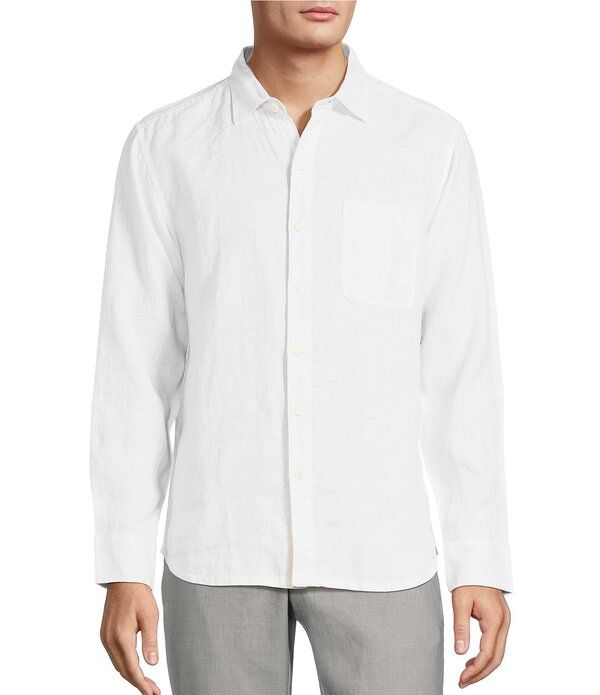 トッミーバハマ メンズ トップス シャツ リネン Tommy Bahama Linen Paradise Breezer Long Sleeve Woven Shirt White ホワイト