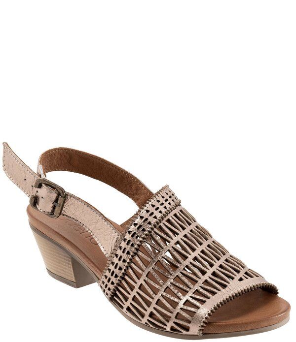 ブエノ レディース シューズ サンダル レザー Bueno Lia Leather Laser Cut Sling Sandals Beige Metallic ベージュ