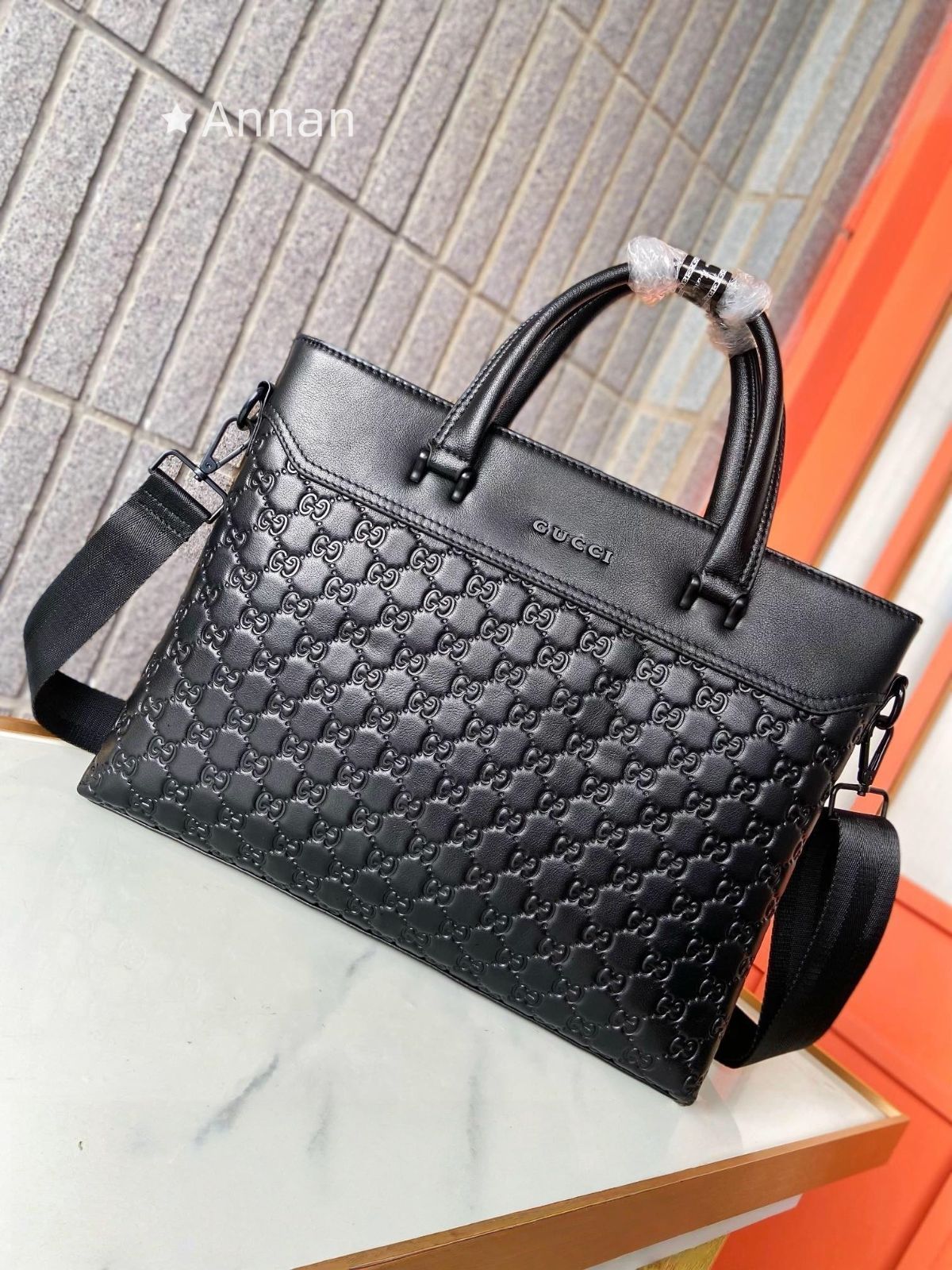 超美品 限定品 本革 メンズ GUCCI グッチ ビジネスバッグ GG