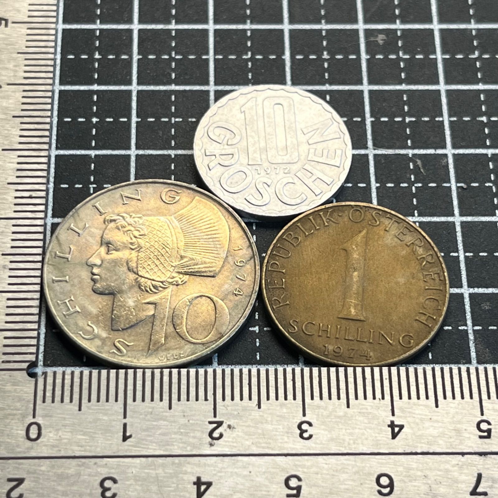 古銭】オーストリア シリング・グロッシェン 3枚セット 1972～1974年