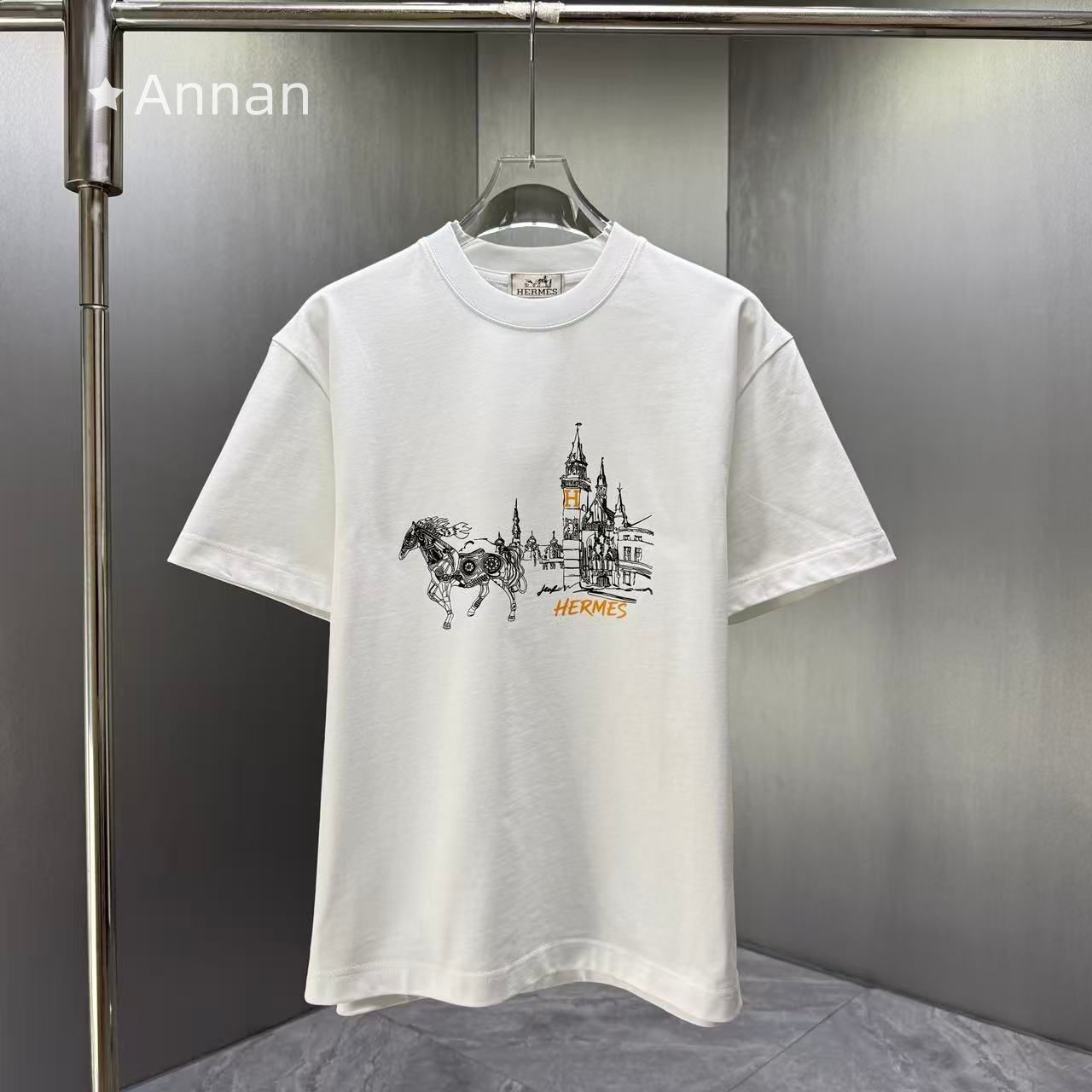 【限定】送料無料新品!HERMES エルメス 半袖 夏服 トップス 男女兼用
