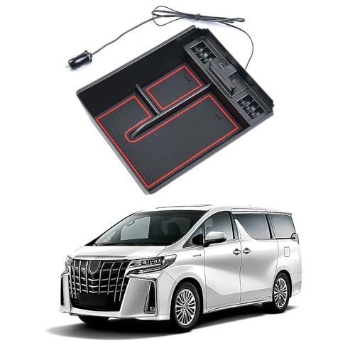 【新品】Auto Specトヨタ アルファード/ヴェルファイア30系 に適合 内蔵型コンソールボックス 車内収納ボックス Type-C QC3.0USBポート付き 車種専用設計 センサーLEDライト付き 小物入れ 滑り止めマット付き 収納アク a06adc88
