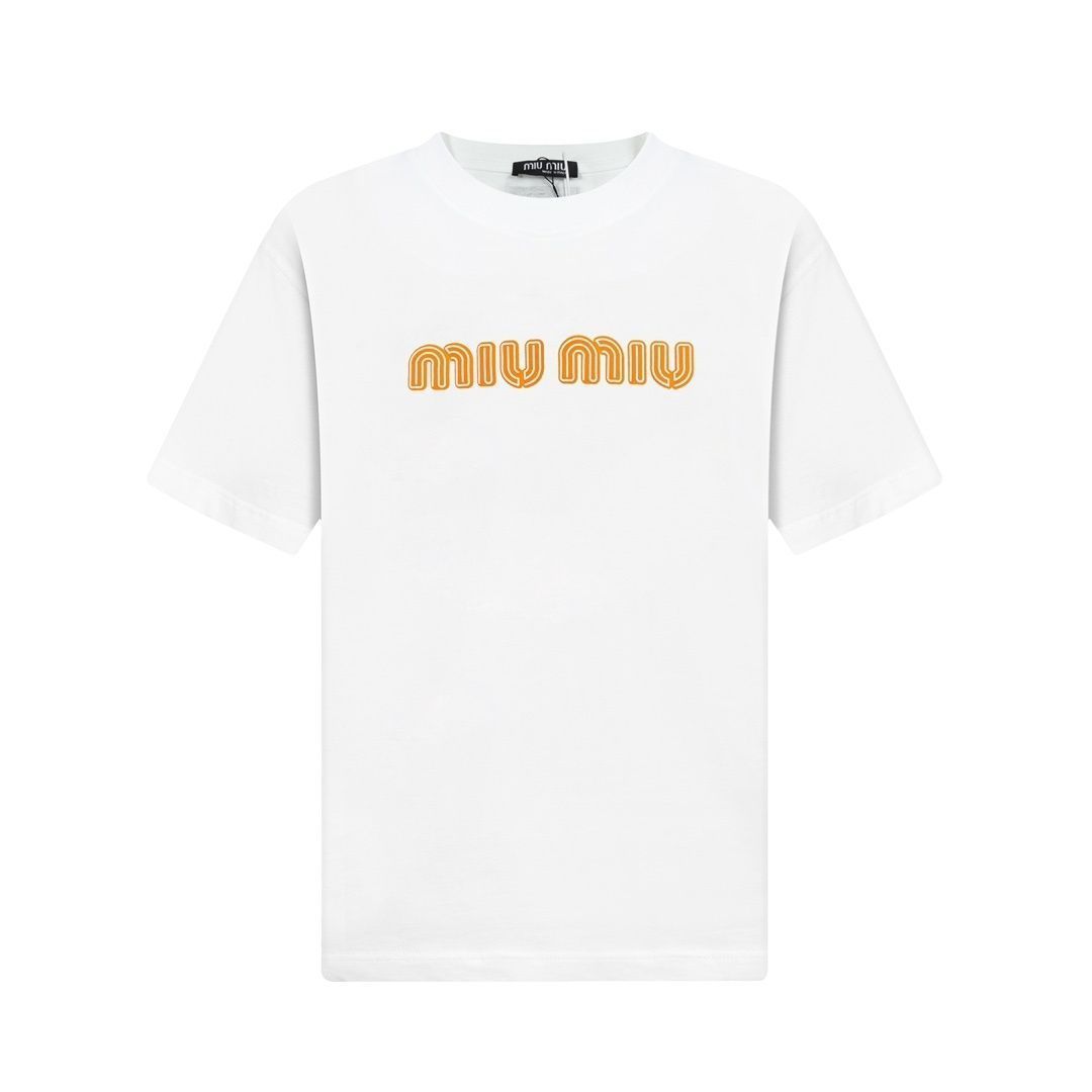 新型 激レア MIUMIU ミュウミュウTシャツ 半袖 夏服 トップス 男女兼用