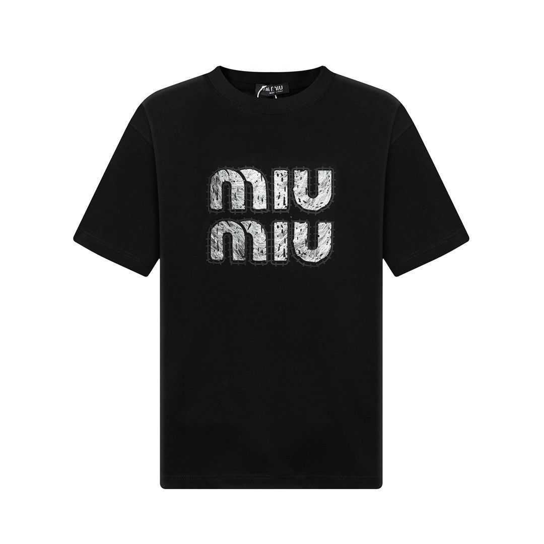 限界価格 超美品 MIUMIU ミュウミュウ Tシャツ　半袖　夏服　トップス 男女兼用