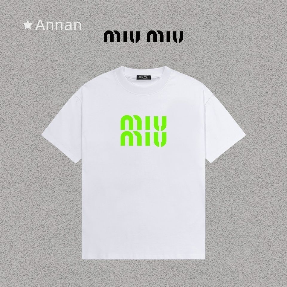 限界価格 新型MIUMIU ミュウミュウ Tシャツ　半袖　夏服　トップス 男女兼用