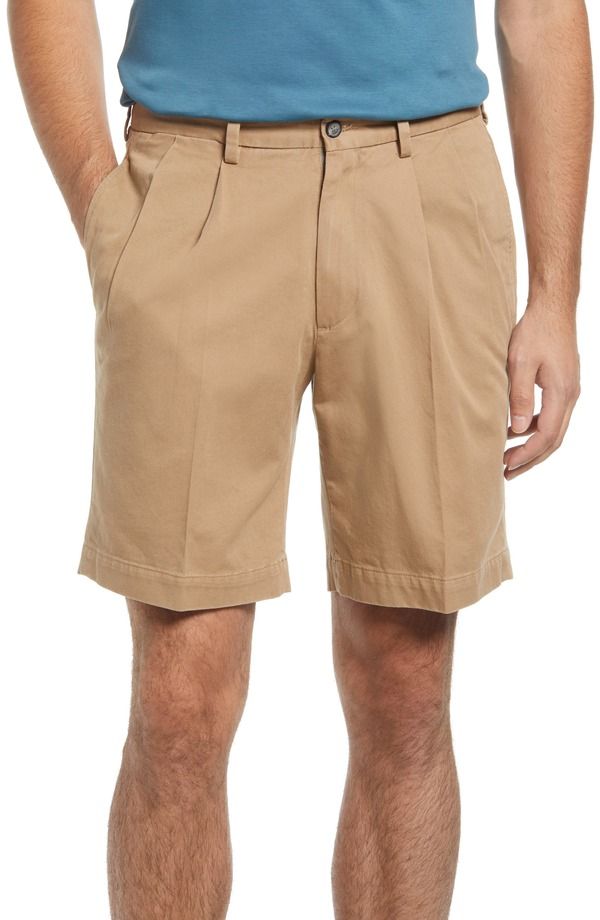 ベール メンズ ボトムス ハーフパンツ・ショーツ プリーツ ショートパンツ Berle Charleston Khakis Pleated Chino Shorts British Tan タン