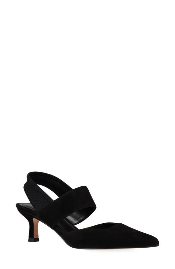 ペレモーダ レディース シューズ ヒール Pelle Moda Kiam Slingback Pointed Toe Kitten Heel Pump Black ブラック