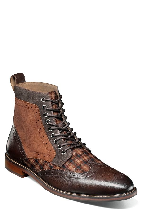 ステイシーアダムス メンズ シューズ ブーツ・レインブーツ ウィングチップ レース Stacy Adams Finnegan Wingtip LaceUp Boot Brown Multi ブラウン