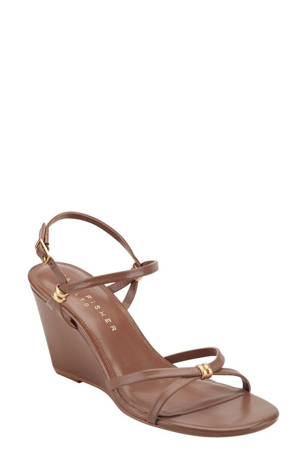 マーク・フィッシャー レディース シューズ ヒール サンダル Marc Fisher LTD Faithy Slingback Wedge Sandal Dark Brown ブラウン