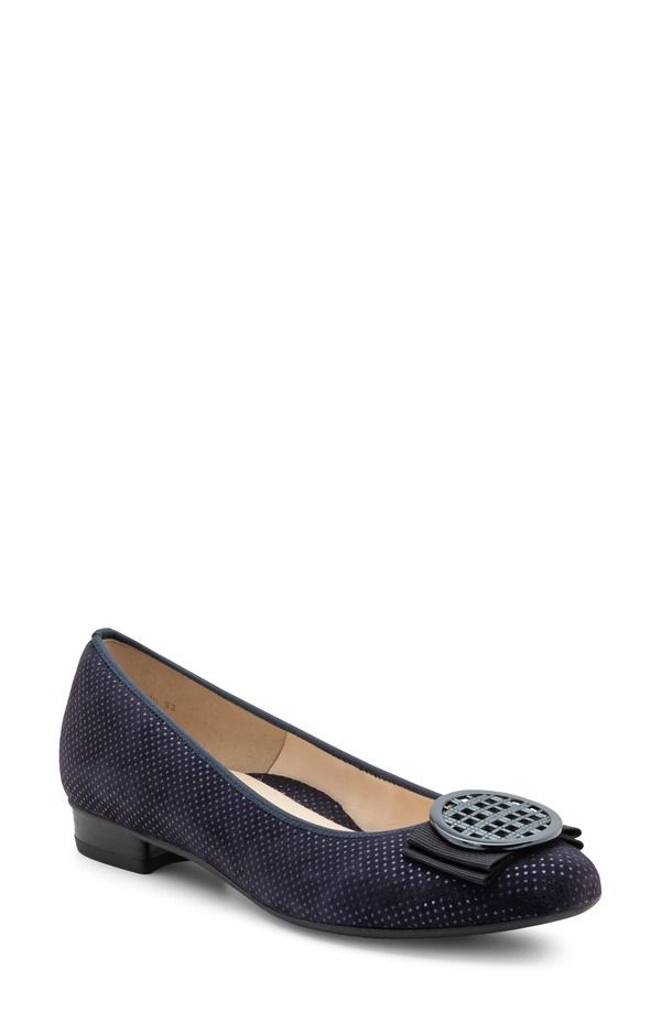 アラ レディース シューズ パンプス ara Bambi Flat Dark Blue Puntikid ブルー