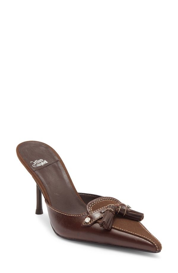 ジェフリー キャンベル レディース シューズ ヒール ローファー Jeffrey Campbell Claypool Pointed Toe Tasseloafer Mule Coffee Combo