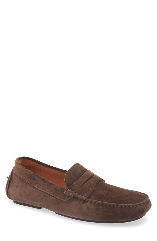 ジェントルソウルズ メンズ シューズ スリッポン・ローファー Gentle Souls Redondo Penny Loafer Brown Suede ブラウン