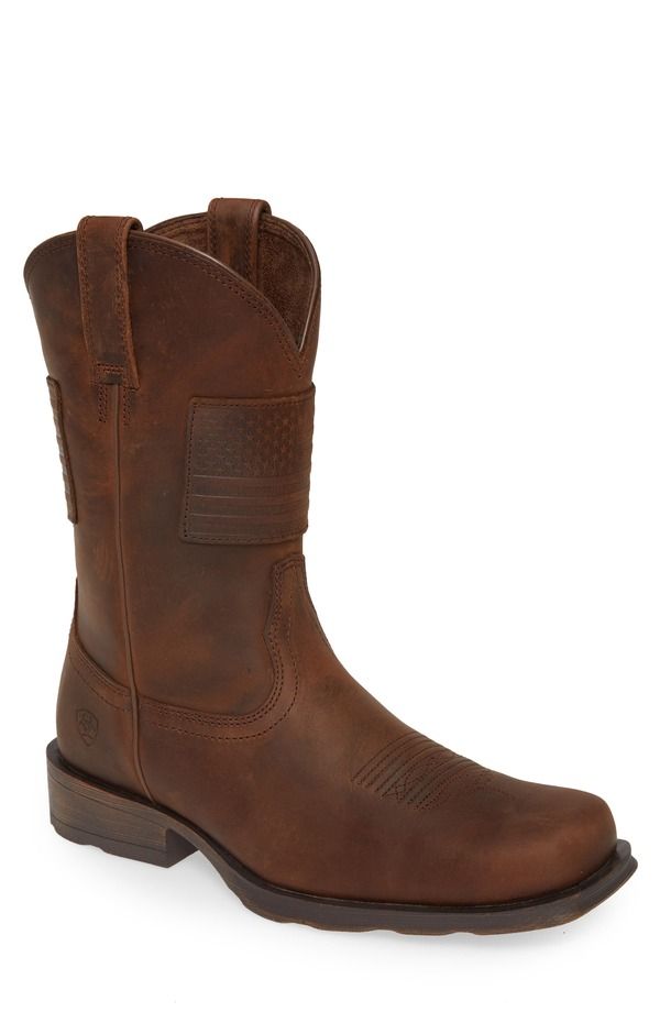 アリアト メンズ シューズ ブーツ・レインブーツ Ariat Rambler Patriot Cowboy Boot Brown ブラウン