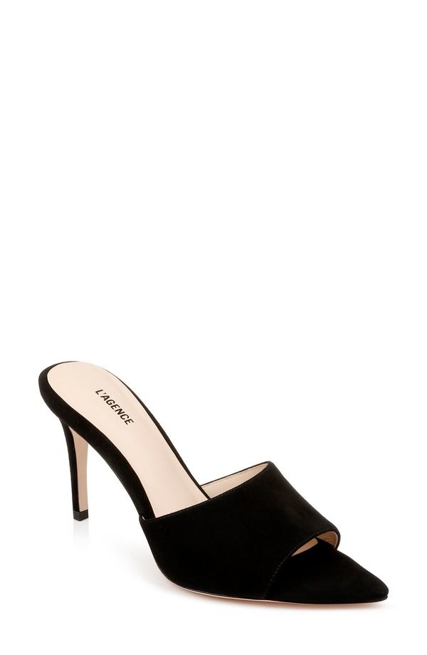 ラジャンス レディース シューズ ヒール サンダル LAGENCE Lolita Pointed Toe Sandal Blacksuede
