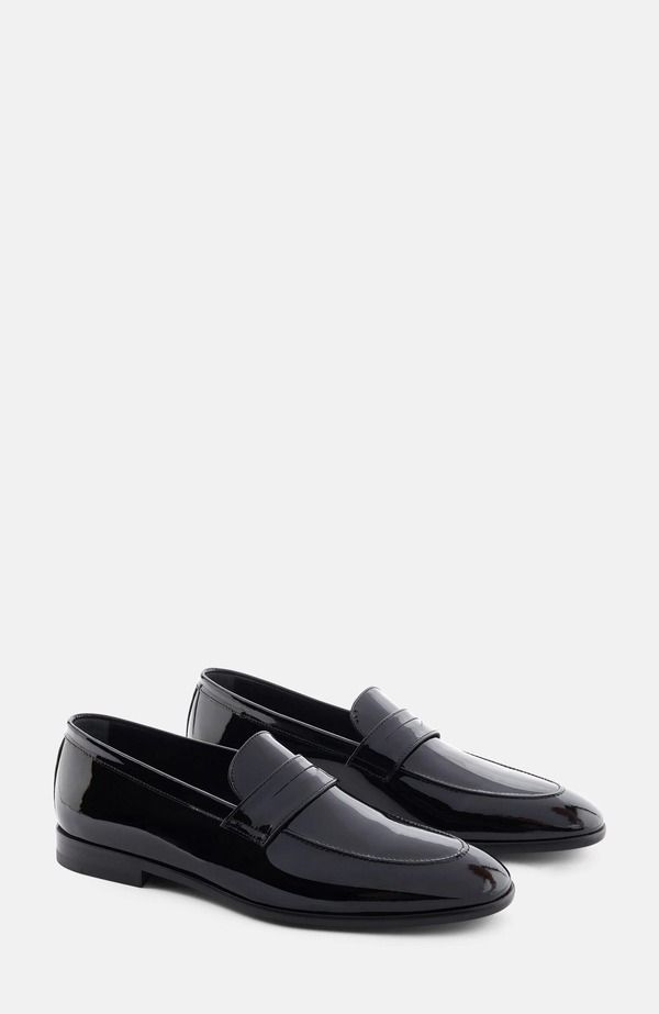 スカロッソ メンズ シューズ ローファー SCAROSSO Marzio Loafers Black Patent Leather ブラック